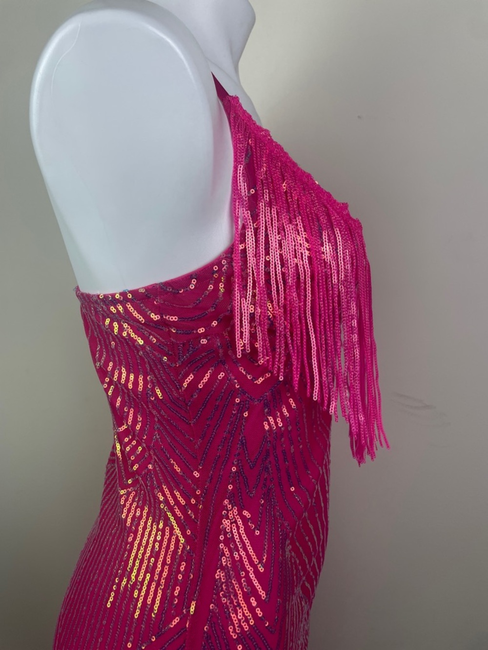 Stretchy Sequin Fringe Party Dress - Picture 5 of 13